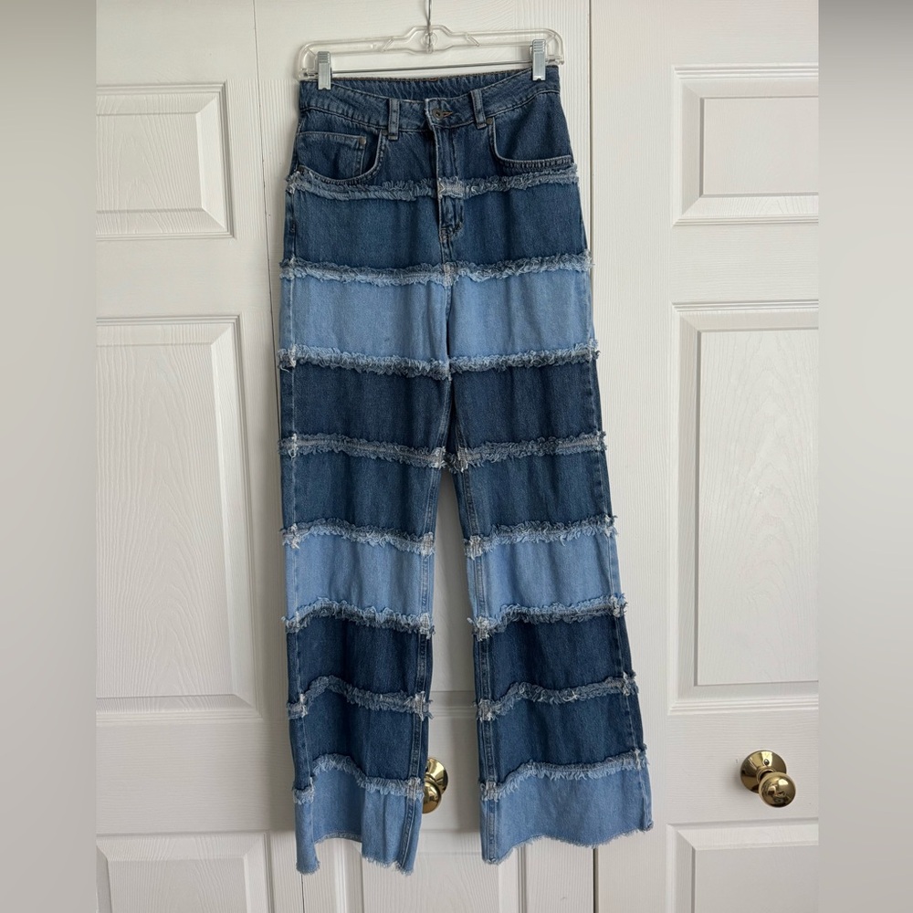 Free People - The Ragged Priest Blue Flare Wide Leg Jeans